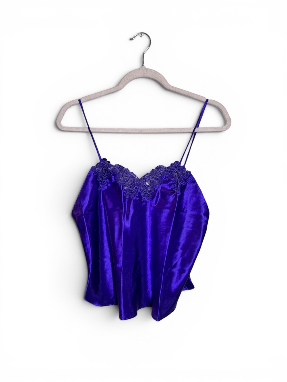 Vintage Victoria's Secret Gold Label Purple Satin Lace Cami